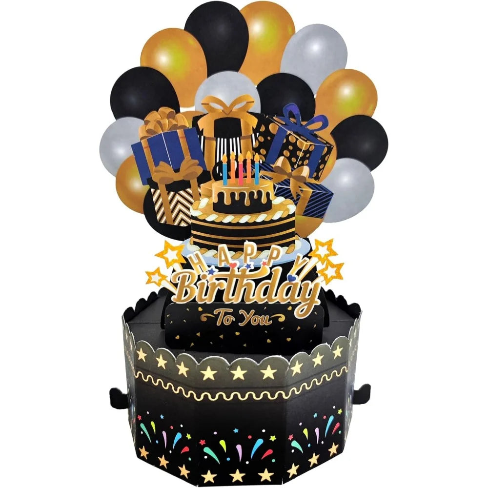 18/30/40/50/60Th Happy Birthday Card,Funny Envelope 3D Pop up Birthday Greeting Card Colorful Flower Birthday Greeting Card