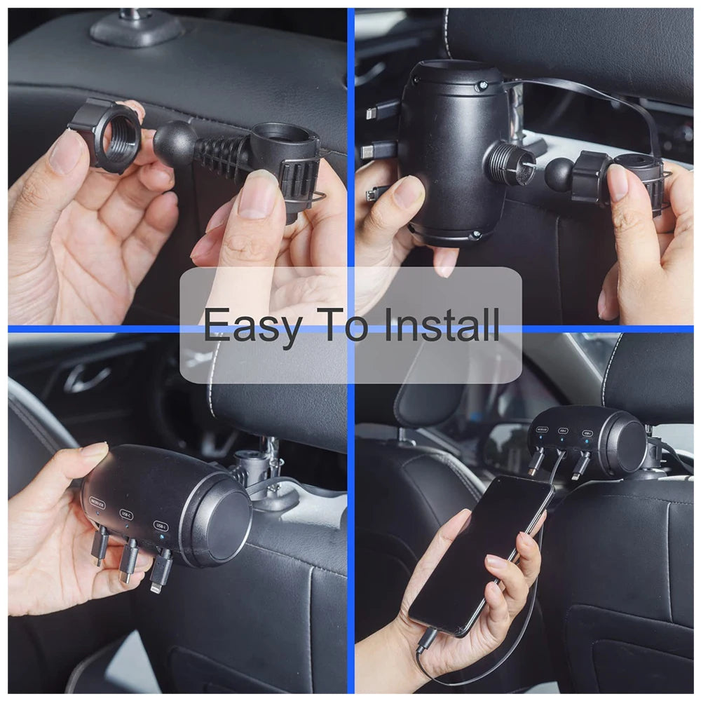 🔌 3-in-1 Retractable Fast Charger – Compact, Powerful, and Travel-Ready