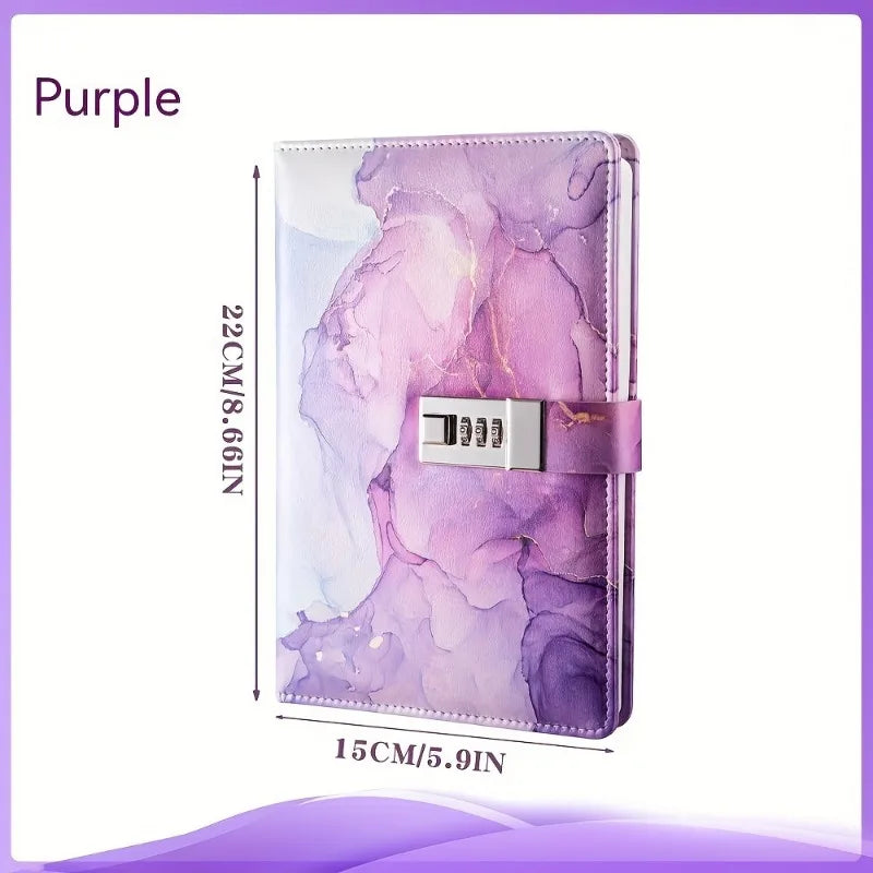 A5 Fashion Password Book with Lock Journal Creative Journal Book Student Notepad Stationery Notebook