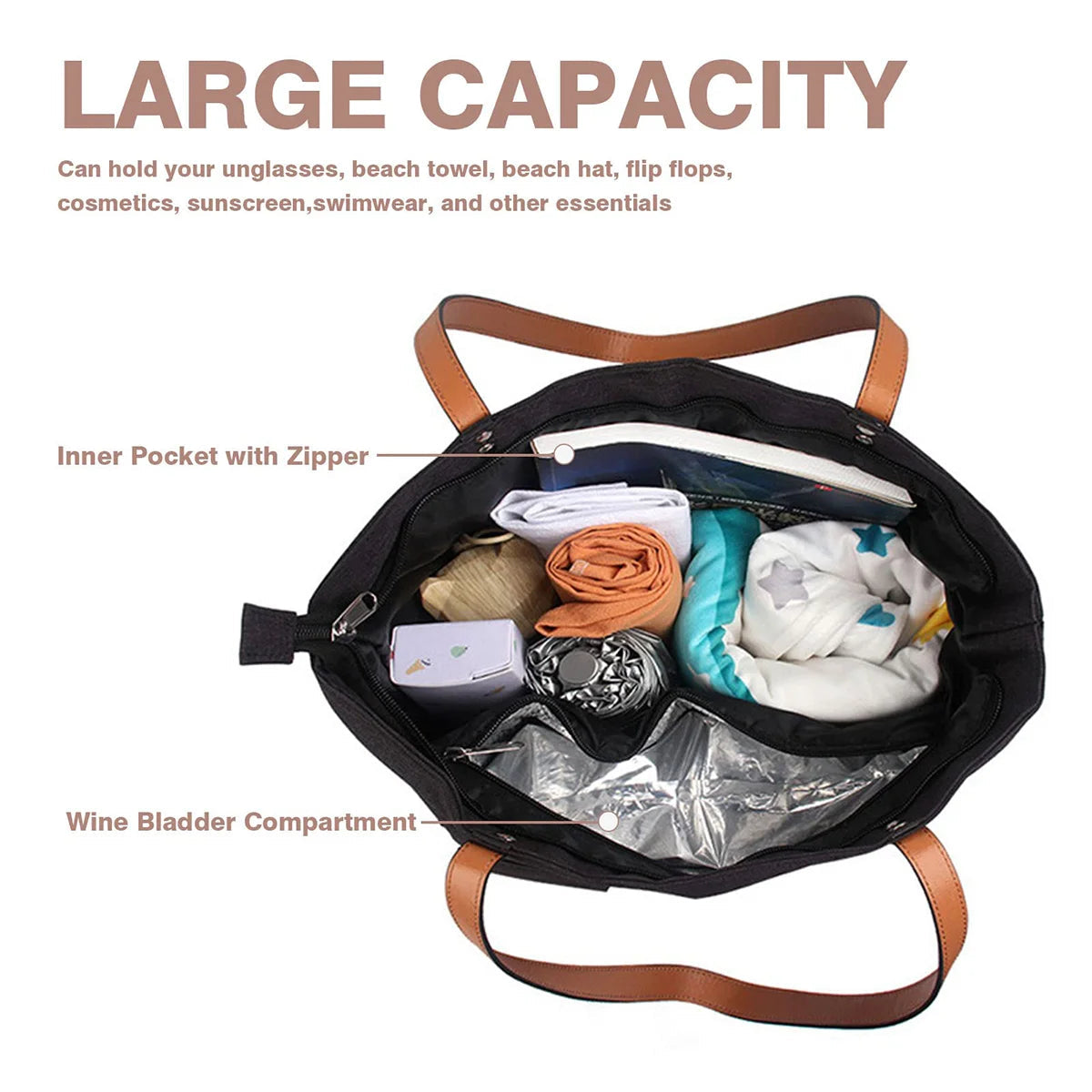 Insulated Wine Cooler Tote Bag – Stylish, Leak-Proof Carrier with Hidden Dispenser & Extra Storage