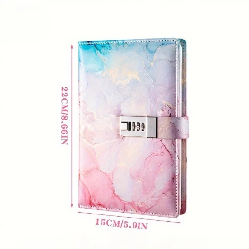 A5 Fashion Password Book with Lock Journal Creative Journal Book Student Notepad Stationery Notebook