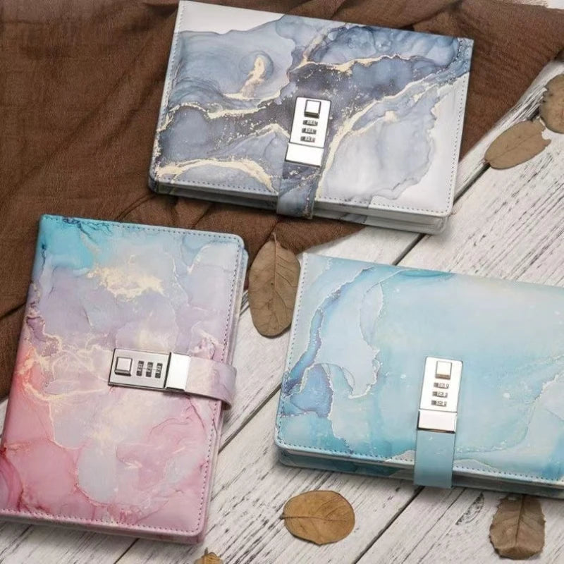 A5 Fashion Password Book with Lock Journal Creative Journal Book Student Notepad Stationery Notebook