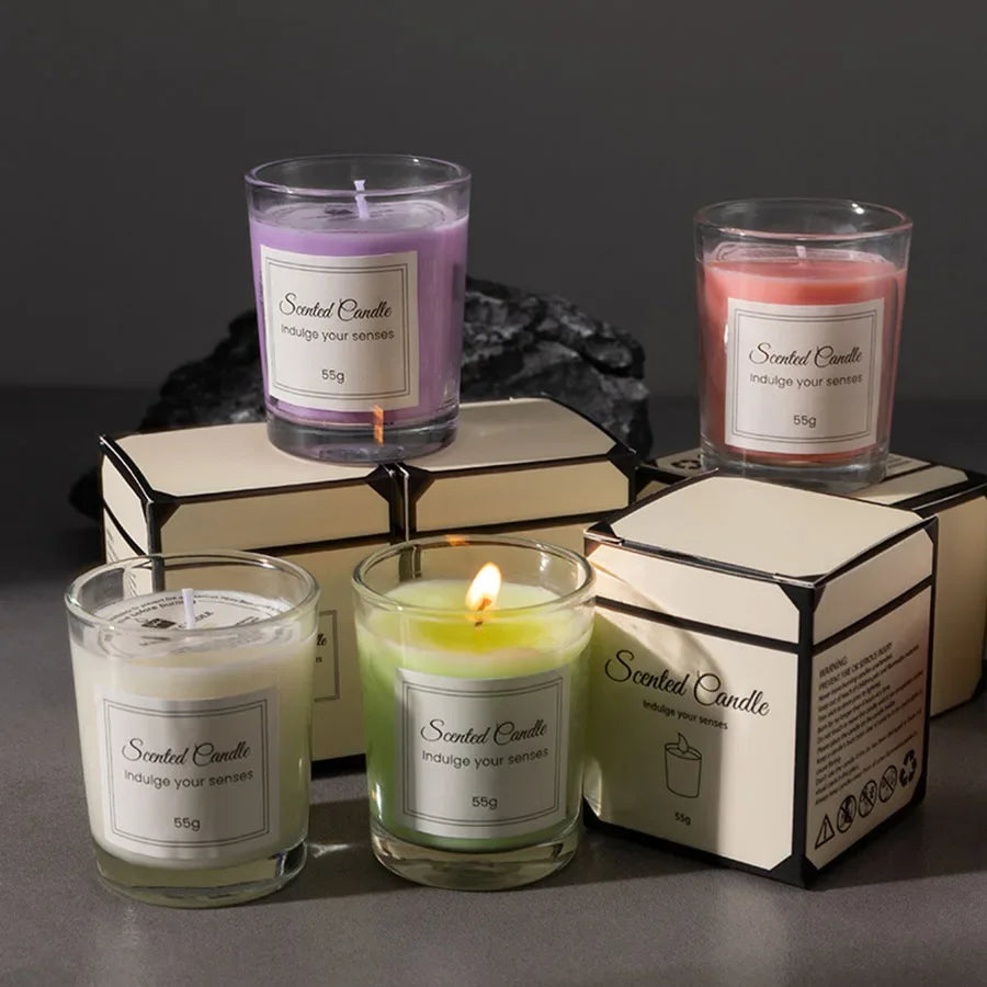 Aromatherapy Candle Gift Set – Handmade Soy Wax in Elegant Glass Jars