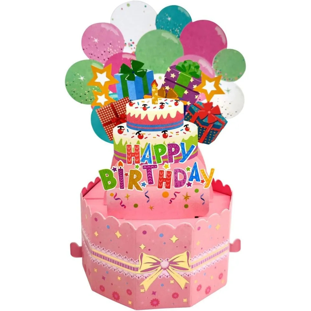 18/30/40/50/60Th Happy Birthday Card,Funny Envelope 3D Pop up Birthday Greeting Card Colorful Flower Birthday Greeting Card