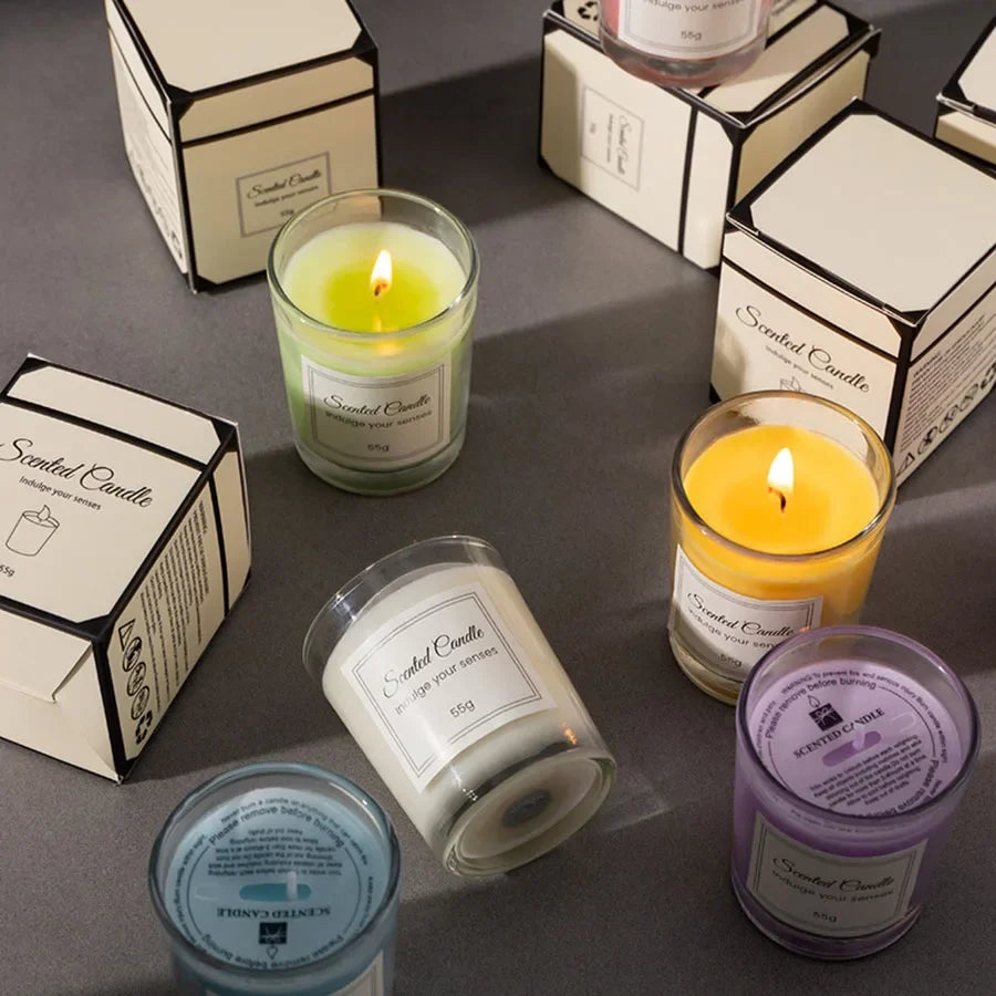 Aromatherapy Candle Gift Set – Handmade Soy Wax in Elegant Glass Jars
