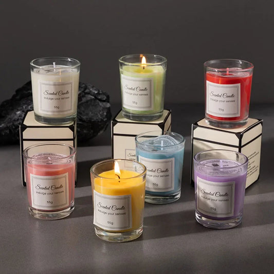 Aromatherapy Candle Gift Set – Handmade Soy Wax in Elegant Glass Jars