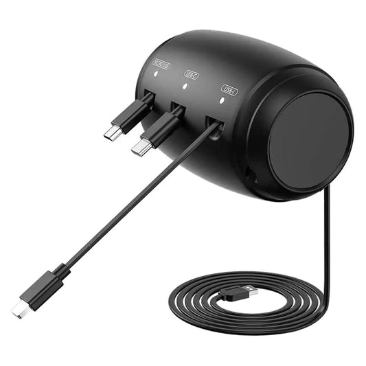 🔌 3-in-1 Retractable Fast Charger – Compact, Powerful, and Travel-Ready