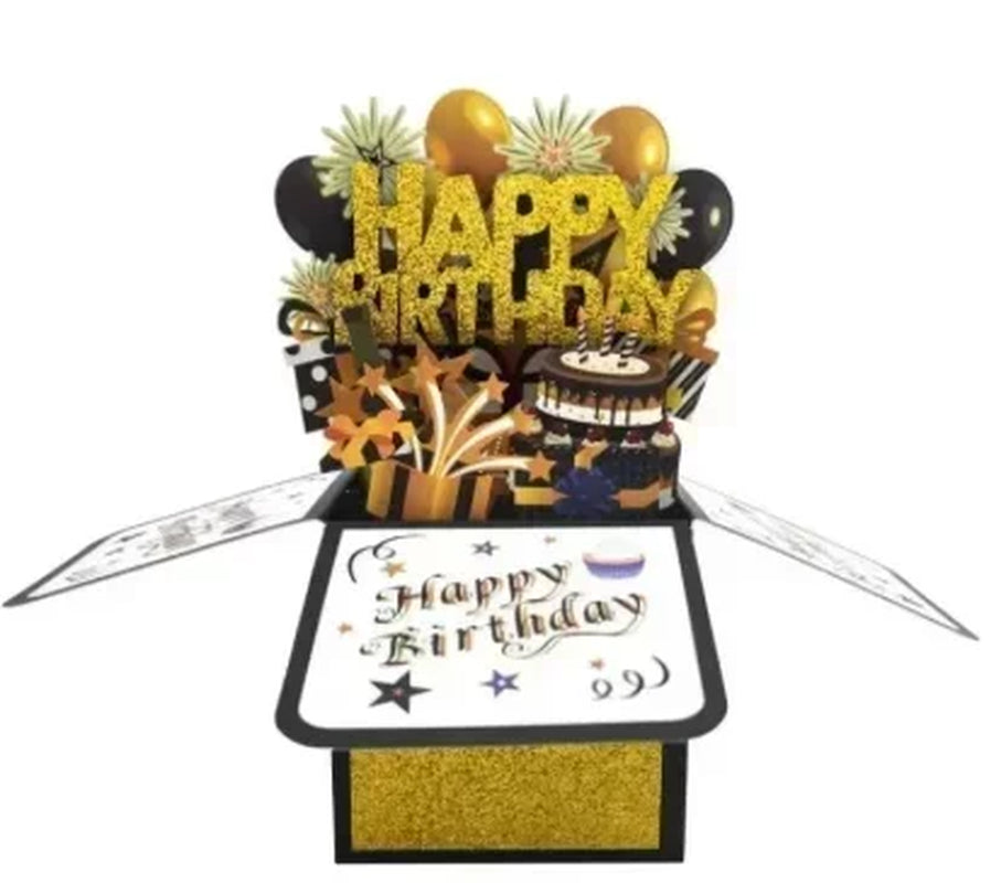 18/30/40/50/60Th Happy Birthday Card,Funny Envelope 3D Pop up Birthday Greeting Card Colorful Flower Birthday Greeting Card