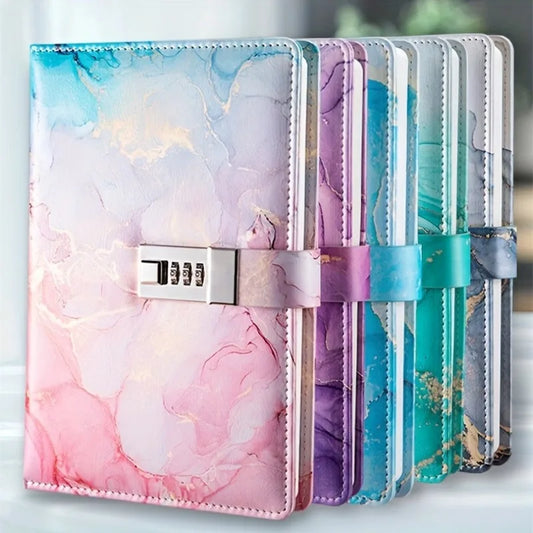 A5 Fashion Password Book with Lock Journal Creative Journal Book Student Notepad Stationery Notebook