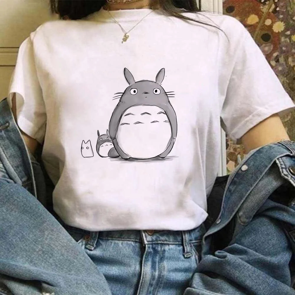 🌿 Miyazaki Hayao Totoro Graphic T-Shirt — Cute Studio Ghibli Harajuku Tee for Anime Fans