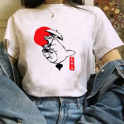 🌿 Miyazaki Hayao Totoro Graphic T-Shirt — Cute Studio Ghibli Harajuku Tee for Anime Fans
