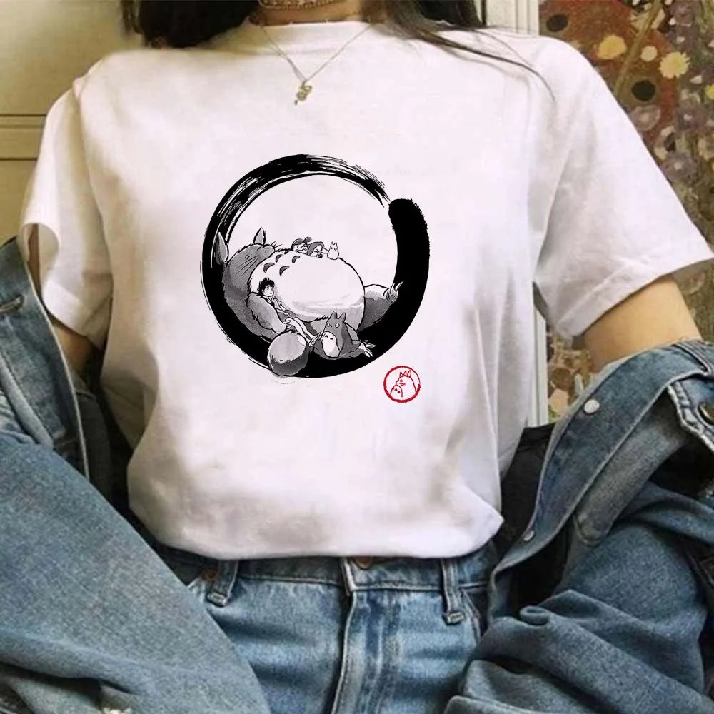 🌿 Miyazaki Hayao Totoro Graphic T-Shirt — Cute Studio Ghibli Harajuku Tee for Anime Fans