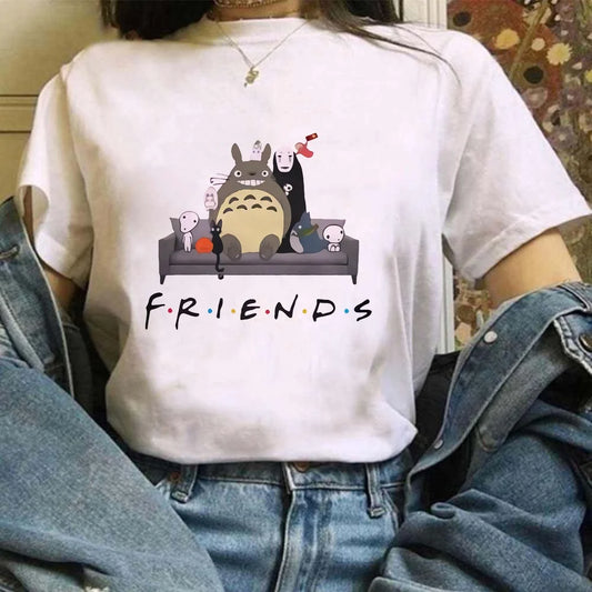 🌿 Miyazaki Hayao Totoro Graphic T-Shirt — Cute Studio Ghibli Harajuku Tee for Anime Fans