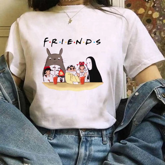 🌿 Miyazaki Hayao Totoro Graphic T-Shirt — Cute Studio Ghibli Harajuku Tee for Anime Fans