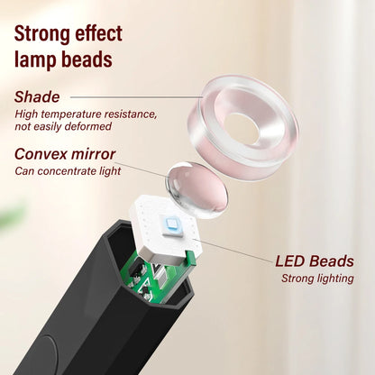 Portable Mini Nail Dryer – USB Rechargeable/Powered UV Gel Lamp