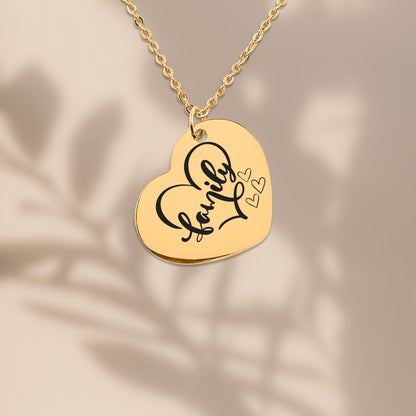 Personalized Heart-Shaped Family Necklace – A Gift from the Heart
