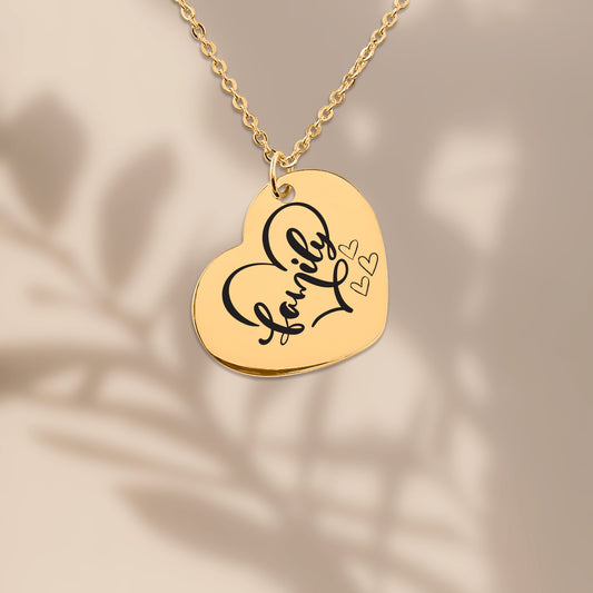 Personalized Heart-Shaped Family Necklace – A Gift from the Heart